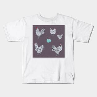 Splash Ameraucana Pattern Plum Kids T-Shirt